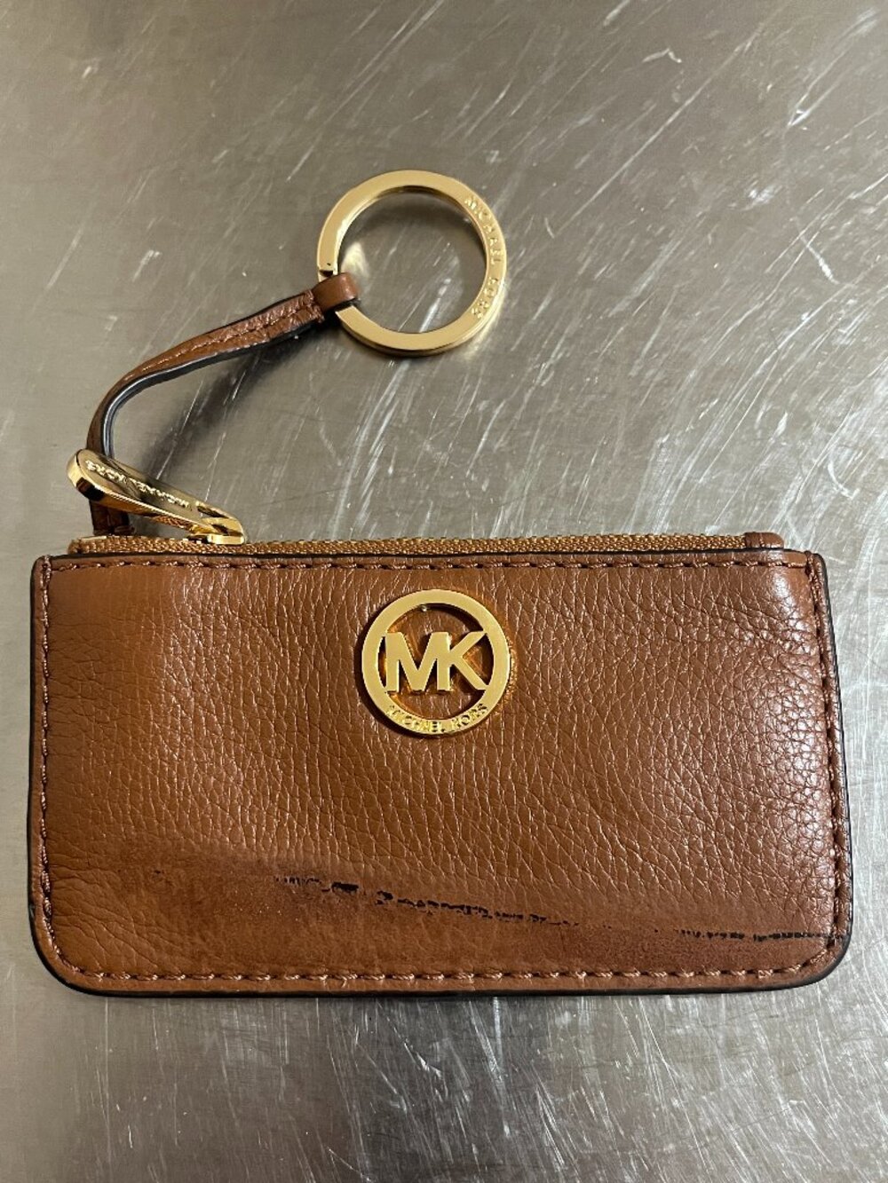 MICHAEL KORS Brown Leather Coin Purse Pouch Wallet